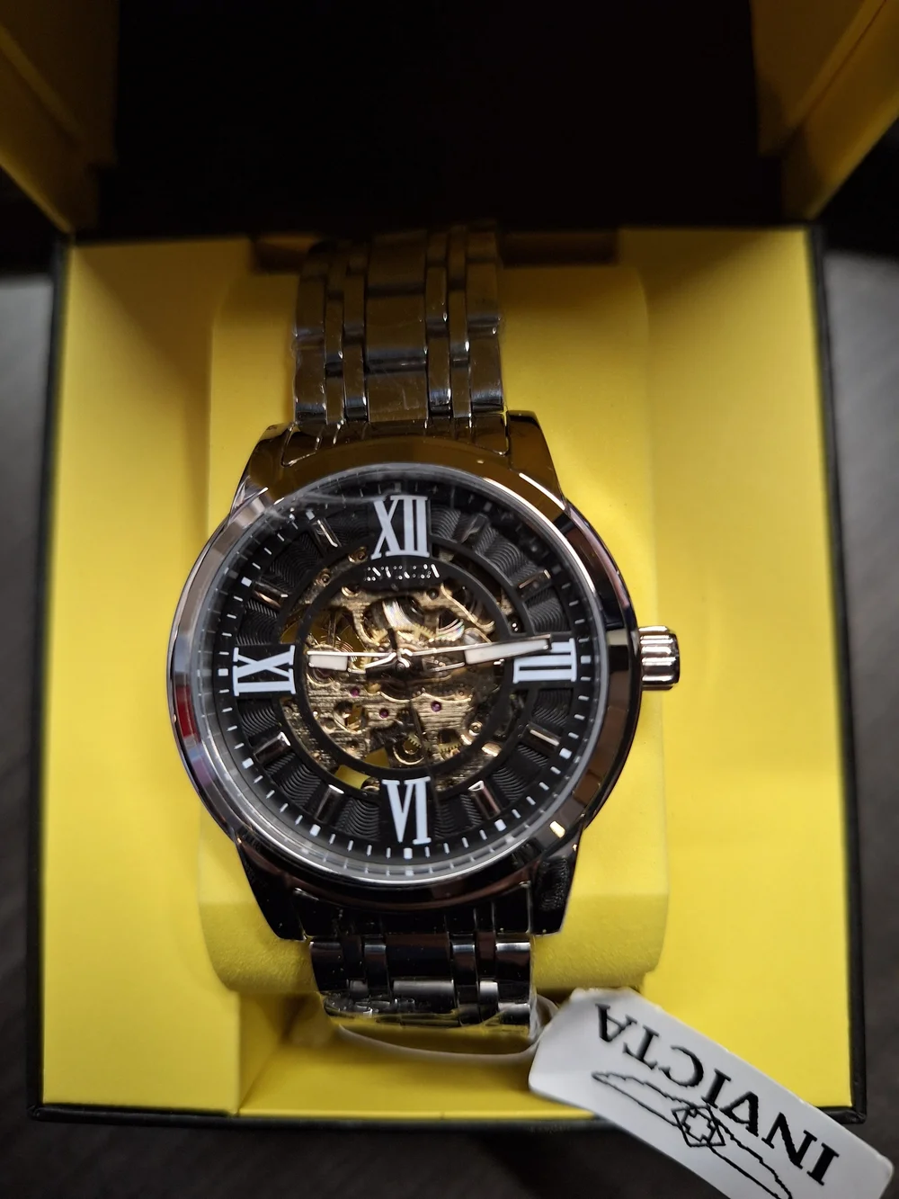 NEW in Box Invicta Objet D‎ Art Silver Automatic Watch Skeleton Dial 69132